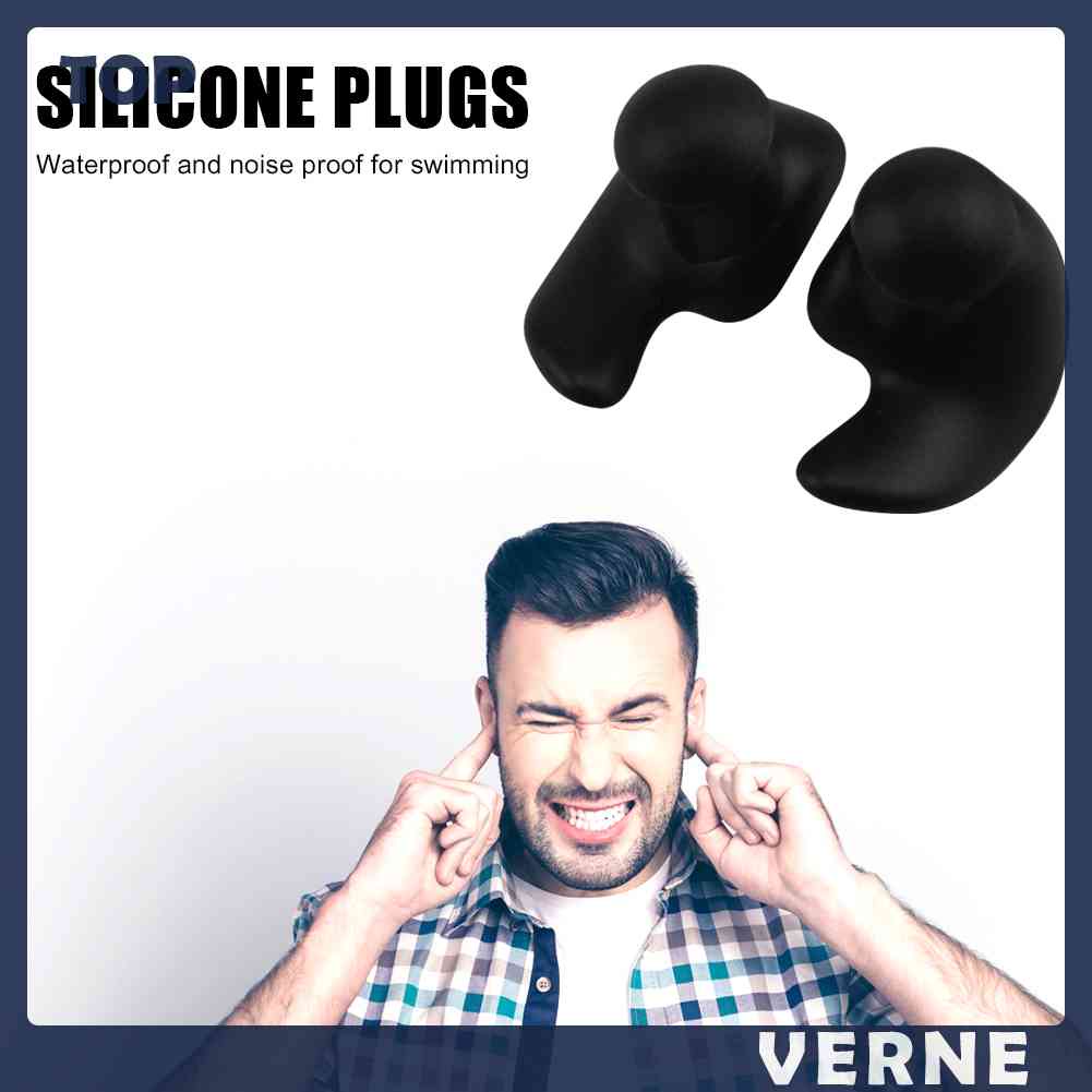 1 Cặp Nút Bịt Tai Bằng Silicone Chống Thấm Nước Tiện Dụng Khi Đi Bơi