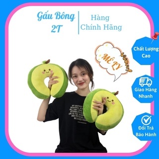 Gối chữ U gối kê cổ chống mỏi vai gáy hình trái bơ đáng yêu vải nhung mềm mịn lót bông gòn hàng cao cấp