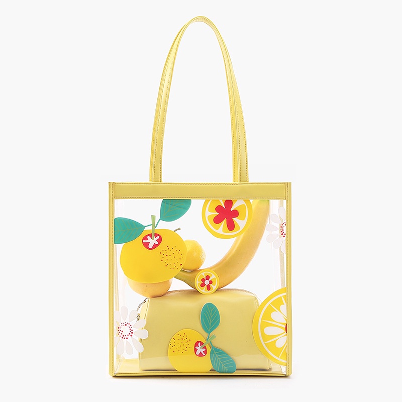 IELGY Túi Đeo Vai Cỡ Lớn Màu Trong Suốt Thời Trang Cho Nữ