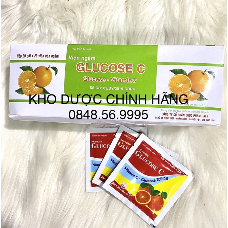 Kẹo ngậm Vitamin C gói 20 viên - Glucose C, tăng cường sức đề kháng cho cơ thể