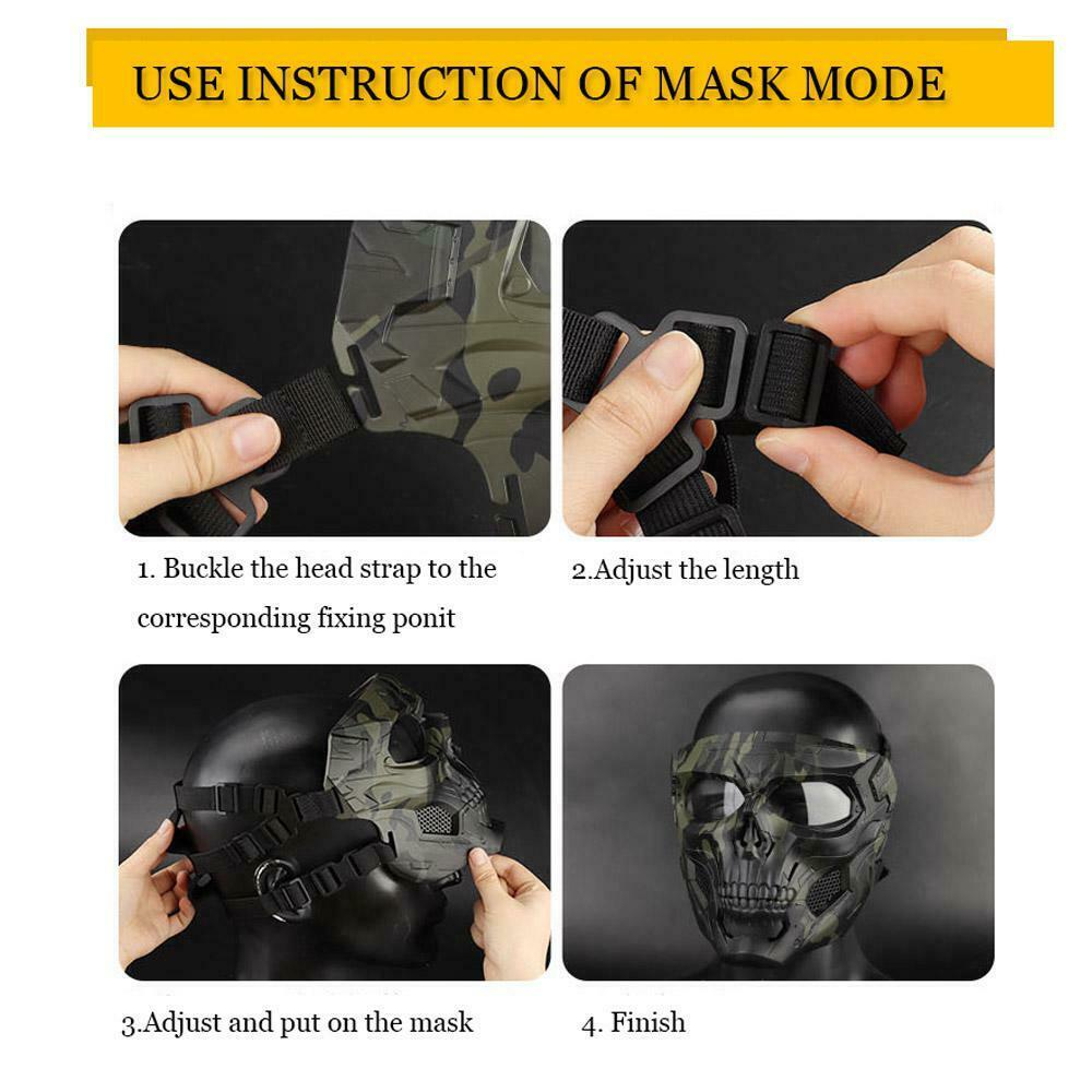 Skull Tactical Airsoft Masks Paintball Protective CS Full Face Mask Helmet Head