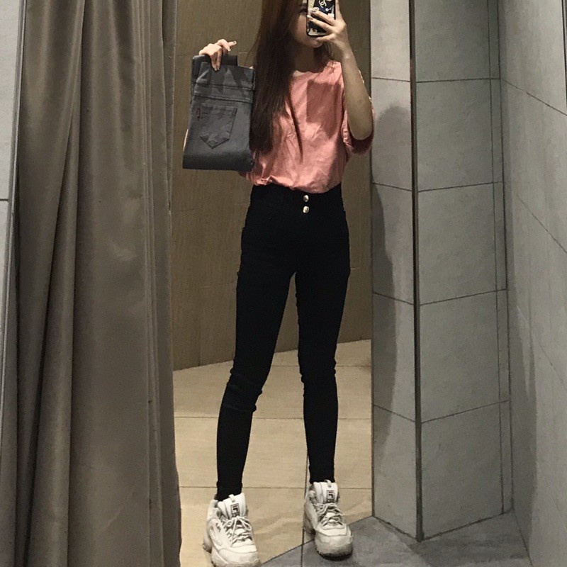 Quần legging vạt chéo gen bụng full hộp vàng