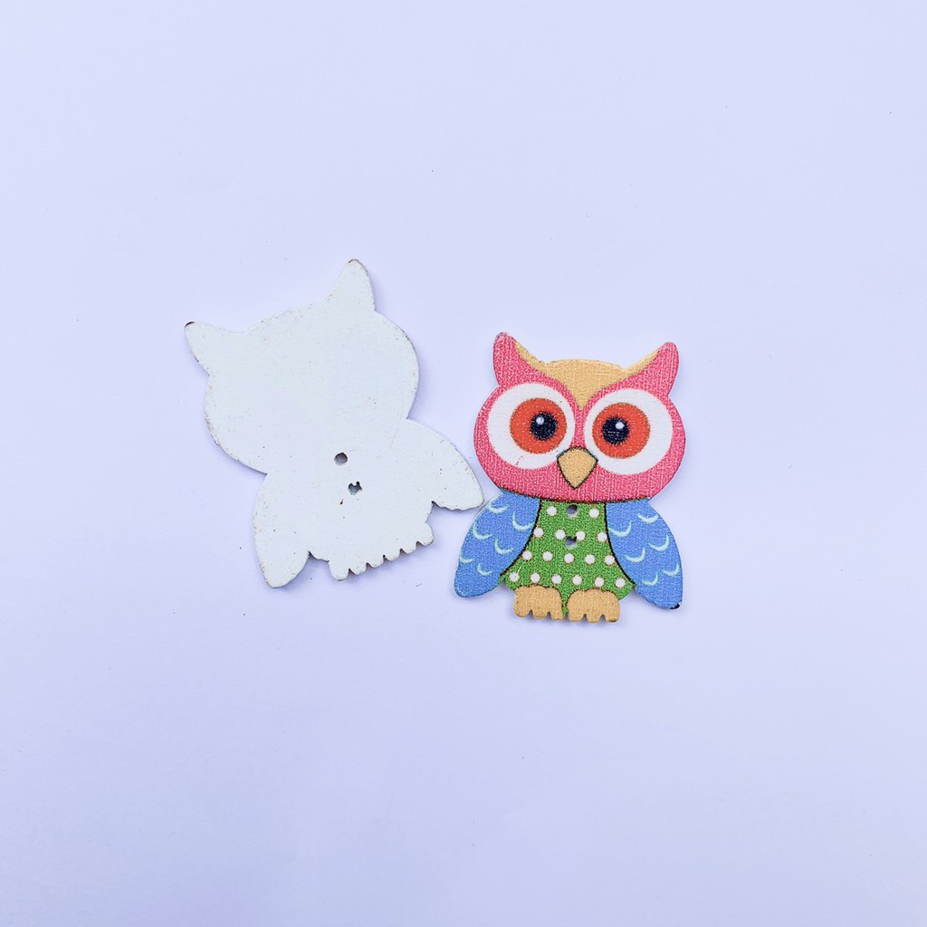 Nút gỗ handmade dùng để trang trí có nhiều hình dễ thương - phụ kiện thời trang