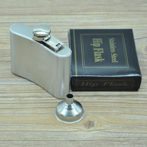 Bình hip flask đựng rượu inox bỏ túi 4oz siêu nhỏ gọn, dung tích 120ml