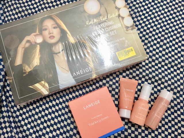 Set Cushion Che Phủ & Kem Lót Che Khuyết Điểm Laneige Layering Cover Cushion SPF34 PA++ & Concealing Base SPF50+ PA+++ | BigBuy360 - bigbuy360.vn