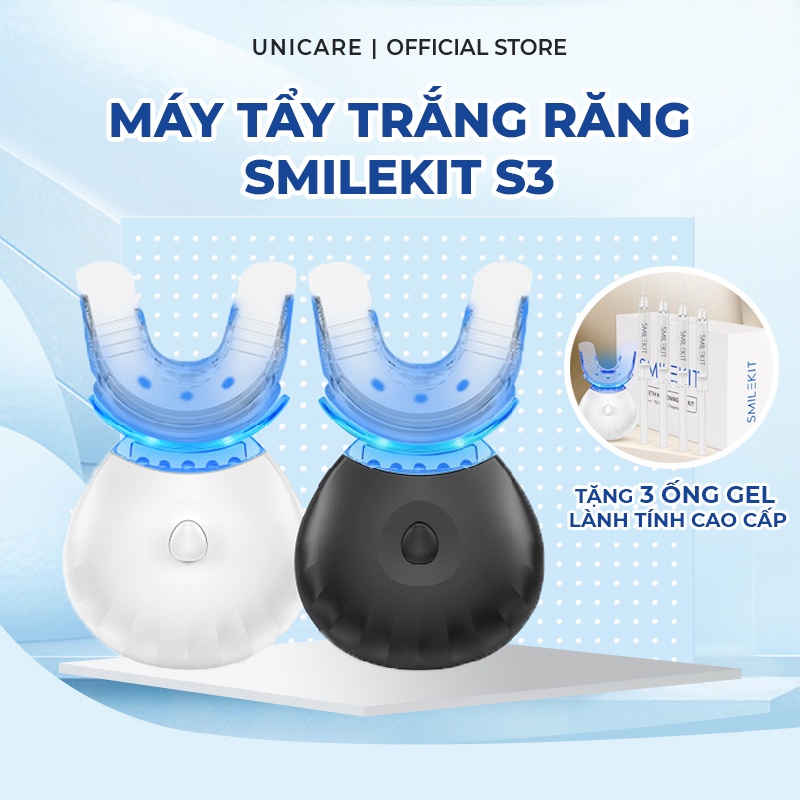 Máy làm trắng răng SMILEKIT SENSITVE S3 - Máy tẩy trắng răng không chứa Hydrogen Peroxide giúp làm trắng răng an toàn