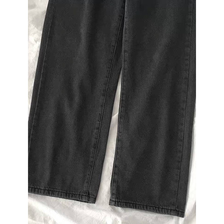 Quần jean nữ ống rộng lưng cao basic (Có Bigsize) - Quần jean baggy dáng suông rộng lưng cao - QJ012 1Minute Shop | BigBuy360 - bigbuy360.vn