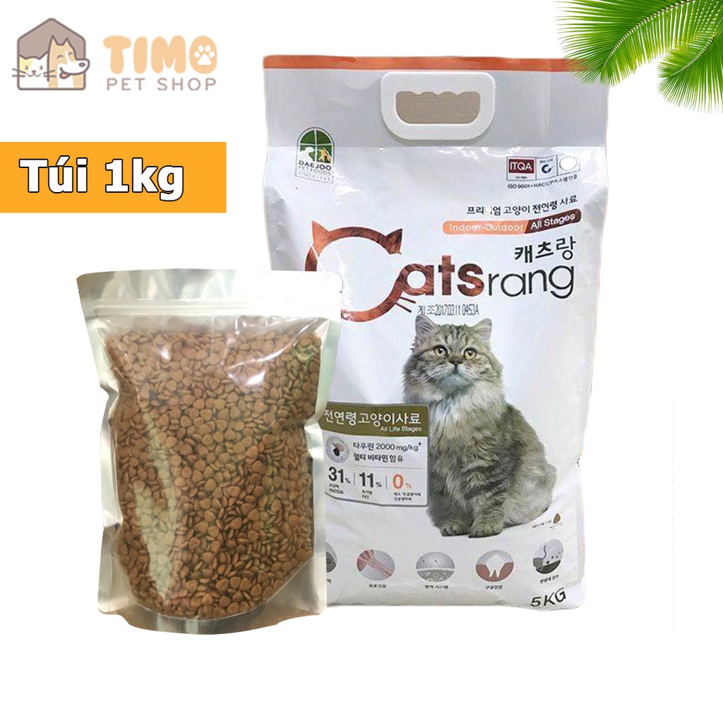 Thức ăn hạt cho mèo CATSRANG (Túi zip 1kg) - Thức ăn hạt Hàn Quốc cho mèo trưởng thành