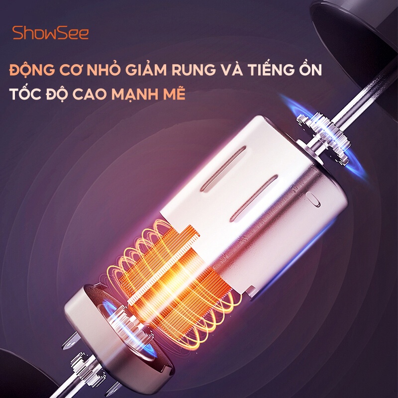 Máy tỉa lông mũi ShowSee C1-BK cầm tay có thể tháo rời với dao cắt hai lưỡi xoay 360 ° chất lượng cao