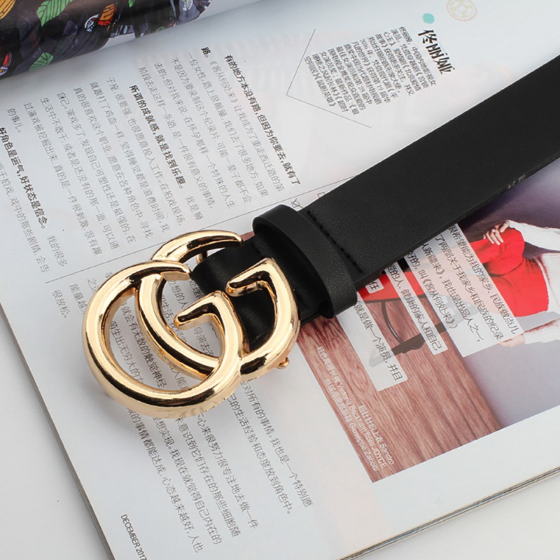 Thắt Lưng Da Pu Khóa Kim Loại Hình Tròn Thời Trang Cho Nữ