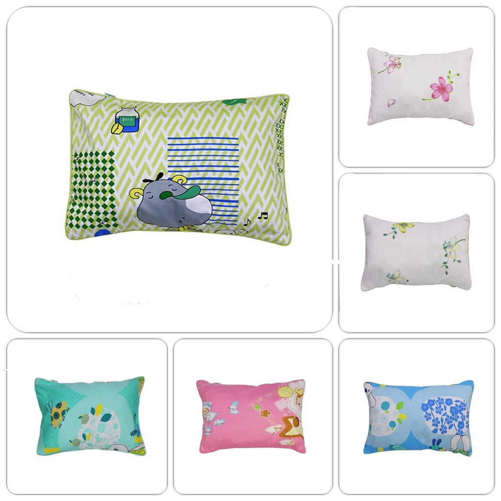 Gối đầu trẻ em 30x40cm, 30x50cm viền gân, có bèo cotton hometex