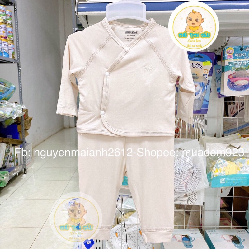 Nature Wear Bộ cài chéo sơ sinh tặng kèm phụ kiện cho bé