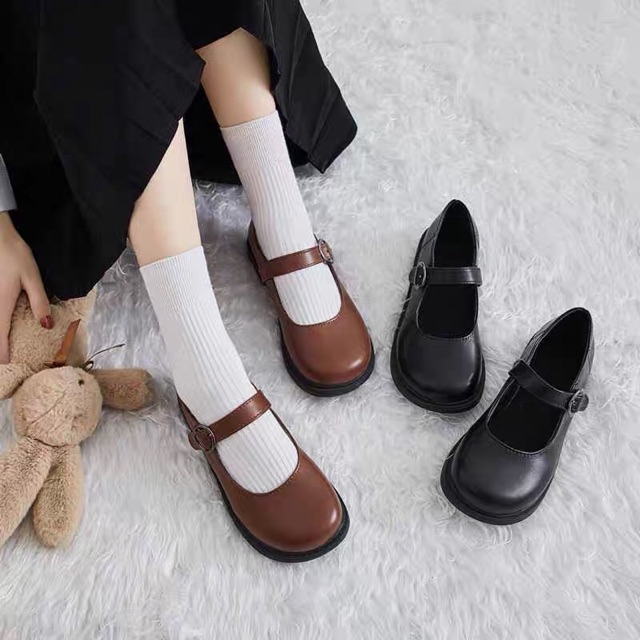 GA88 | GIÀY ULZZANG QUAI DA BASIC - FORM RỘNG LÙI 1 SIZE | BigBuy360 - bigbuy360.vn