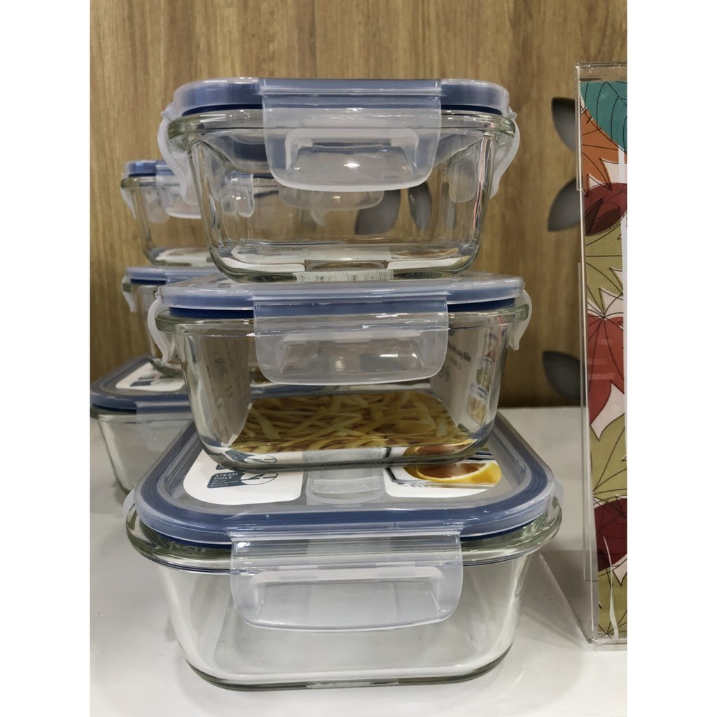 Hộp Thuỷ Tinh Vuông Nikko 320, 520, 800ml