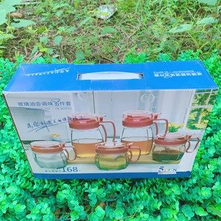 Bộ 5 Hũ Thuỷ Tinh Đựng Gia Vị