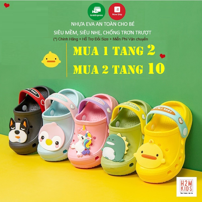 Dép cho bé Cheerful Mario CJ-9966, sục cross cho bé trai bé gái siêu nhẹ chống trơn trượt chính hãng