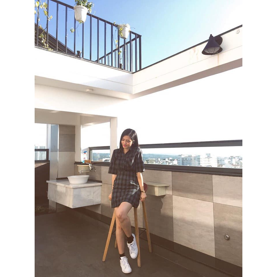 SET Đầm sơ mi hoạ tiếc caro thanh lịch | BigBuy360 - bigbuy360.vn