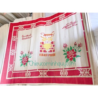 Chiếu cói in hoa 1m8-2m2 có viền
