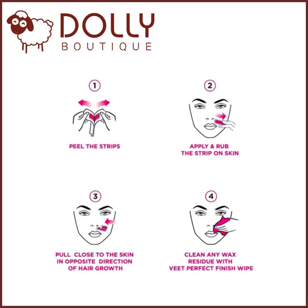 MIẾNG TẨY LÔNG MẶT VEET SENSITIVE FACE WAX STRIPS (1 MIẾNG)  2 dải | BigBuy360 - bigbuy360.vn