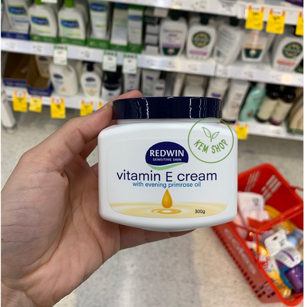 Kem dưỡng da (300g) vitamin E và tinh dầu hoa anh thảo giúp da mềm mịn, sáng bóng, căng mịn cho mọi lứa tuổi Redwin, Úc