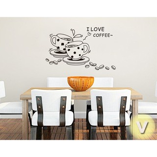 Decal dán tường cốc café