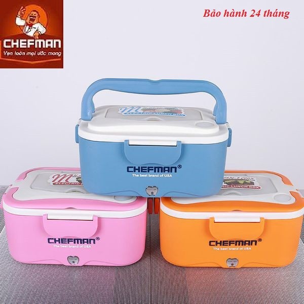 Hộp cơm hâm nóng Chefman CM 113i inox - Hàng chính hãng, Tặng kèm túi đựng hộp cơm