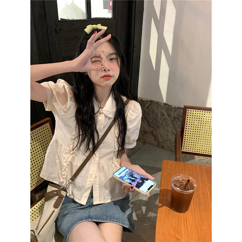 Áo Sơ Mi Ngắn Tay Phong Cách Hàn Quốc Dễ Phối Đồ 63078