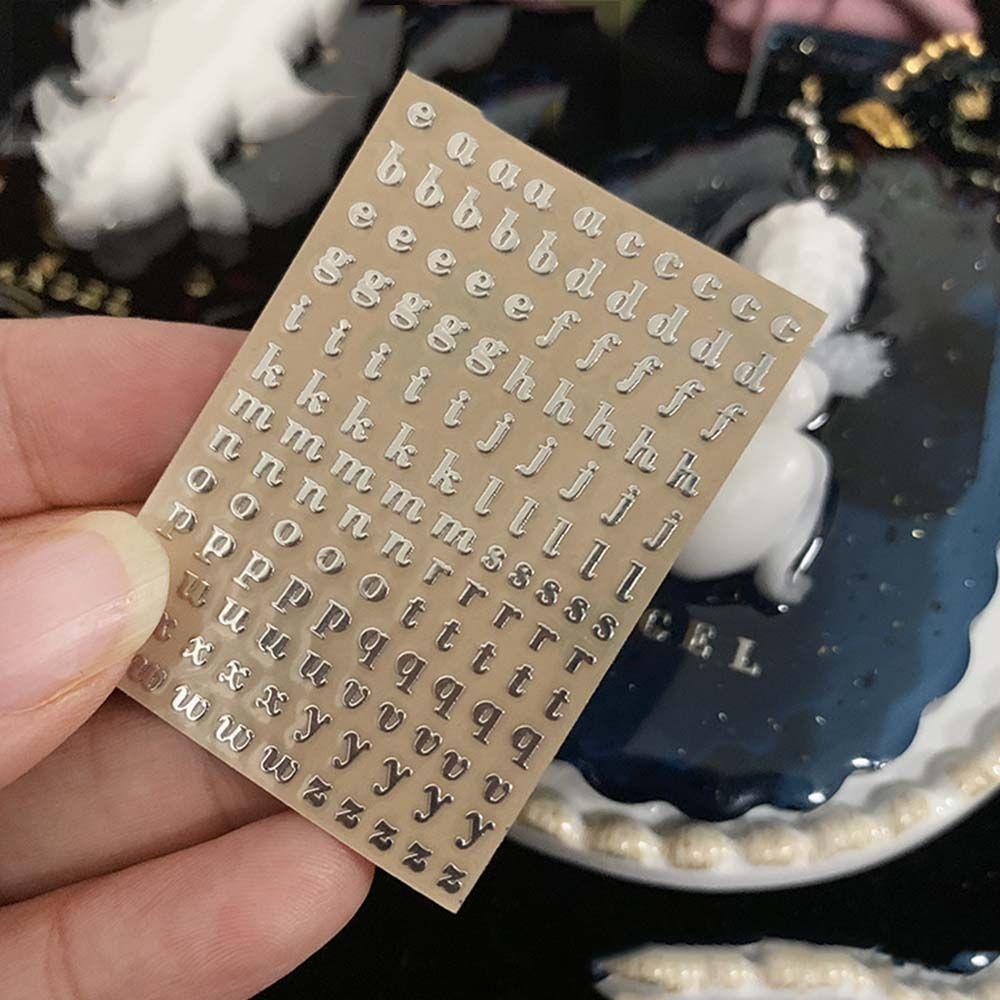 Miếng Dán Trang Trí Sổ Tay Hình Số Chống Thấm Nước Lấp Lánh|Miếng Dán Chữ Tiếng Anh Chất Liệu Epoxy