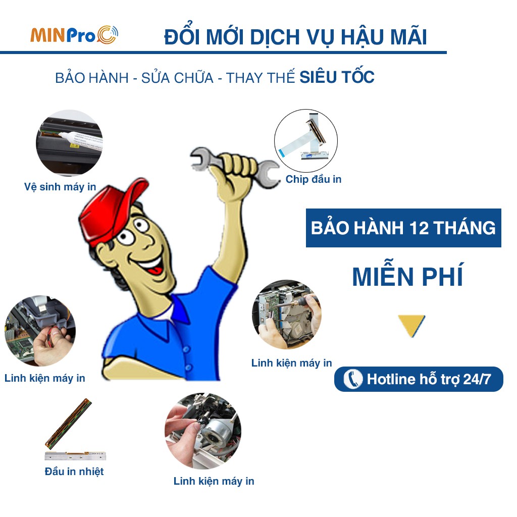 Máy in nhiệt chuyên dụng HPRT N41 in đơn hàng, hóa đơn, tem mã vạch bảo hành 12 tháng - MINPRO