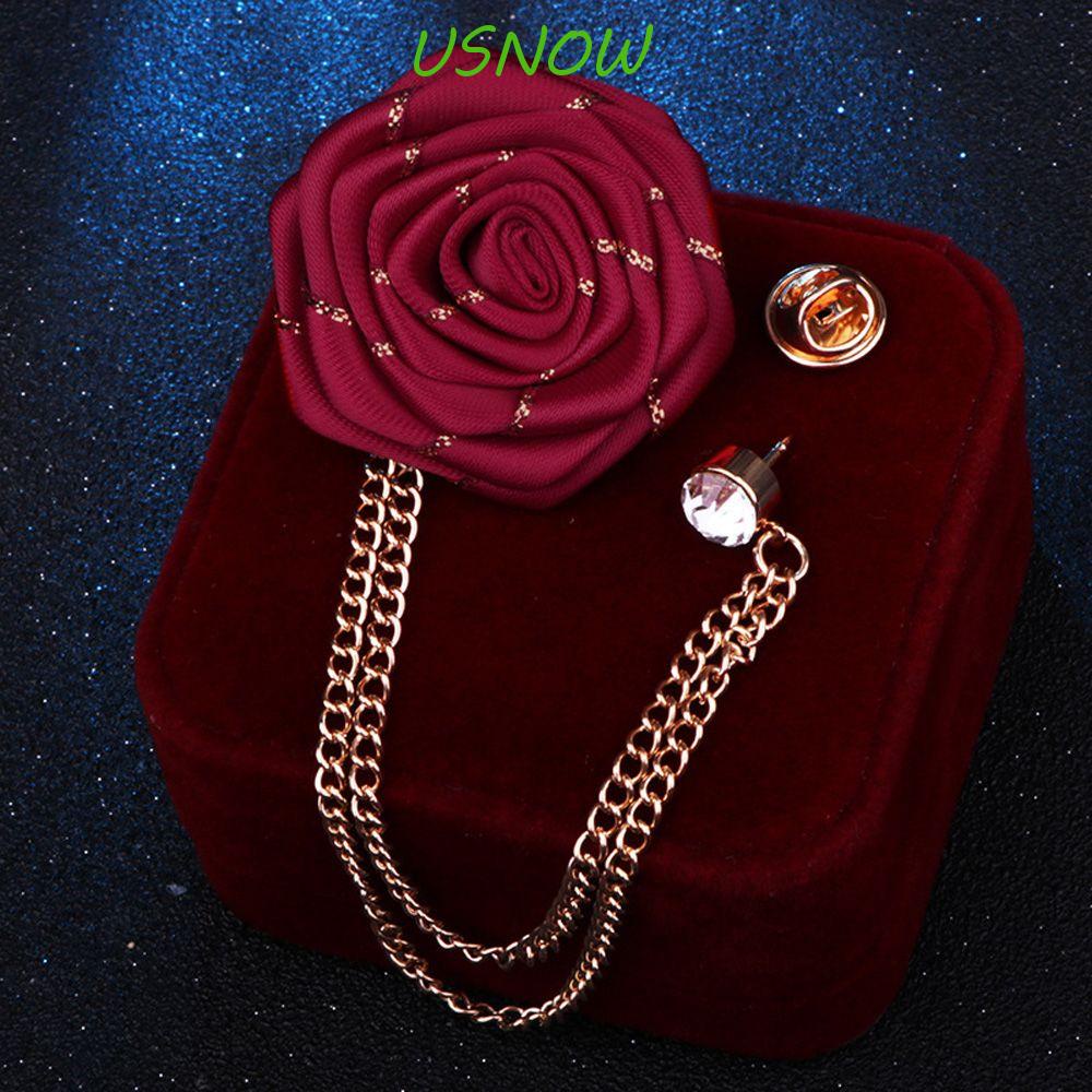 Ghim Cài Áo Hình Hoa Hồng Vải Tua Rua Phong Cách Mới