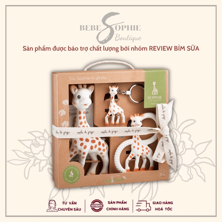 (Hàng Air) - Set gặm nướu hươu Sophie La Girafe (kèm huơu móc khoá)