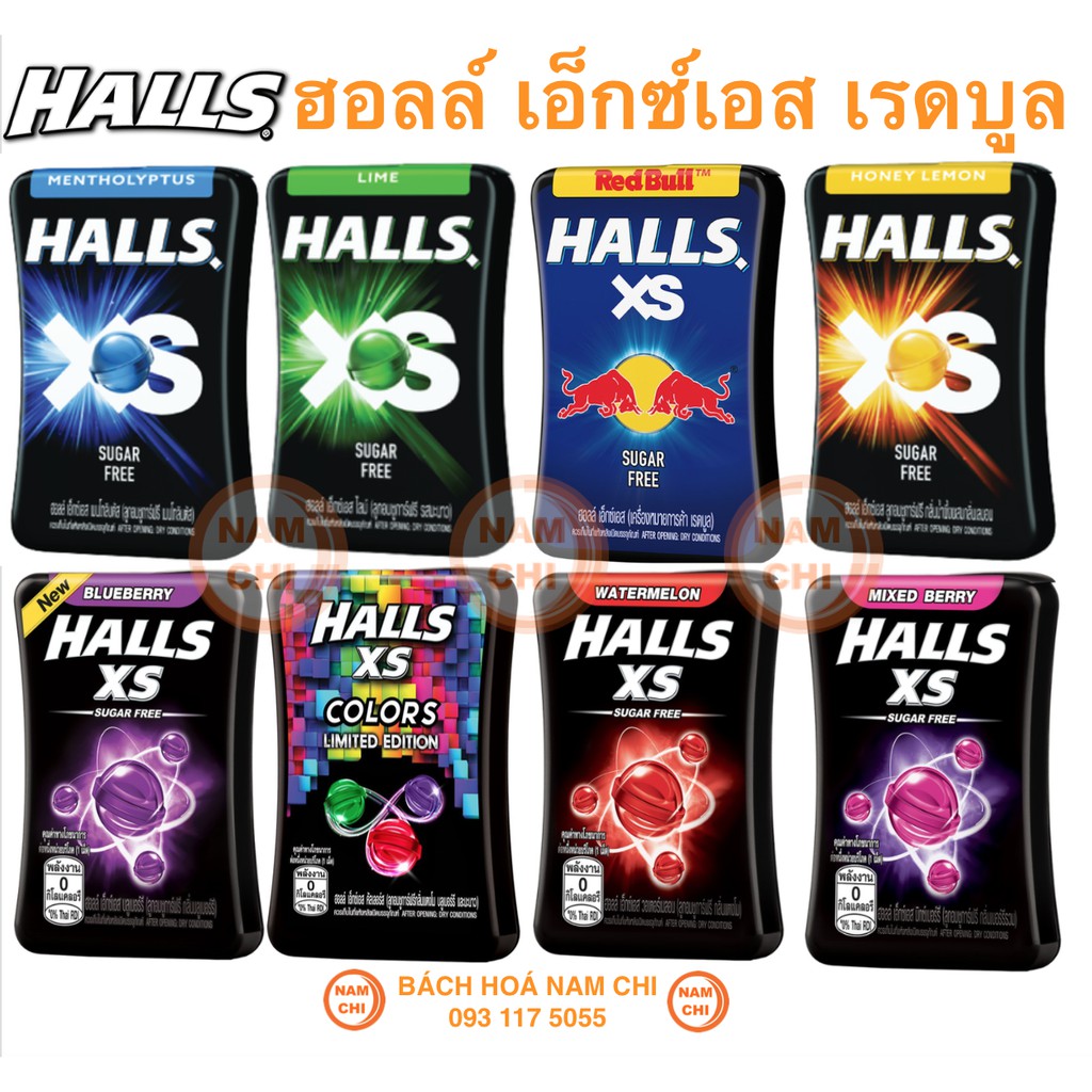 KẸO NGẬM KHÔNG ĐƯỜNG HALLS XS HỘP 13.8G VỊ RED BULL ĂN CỰC ĐÃ CỰC NGON