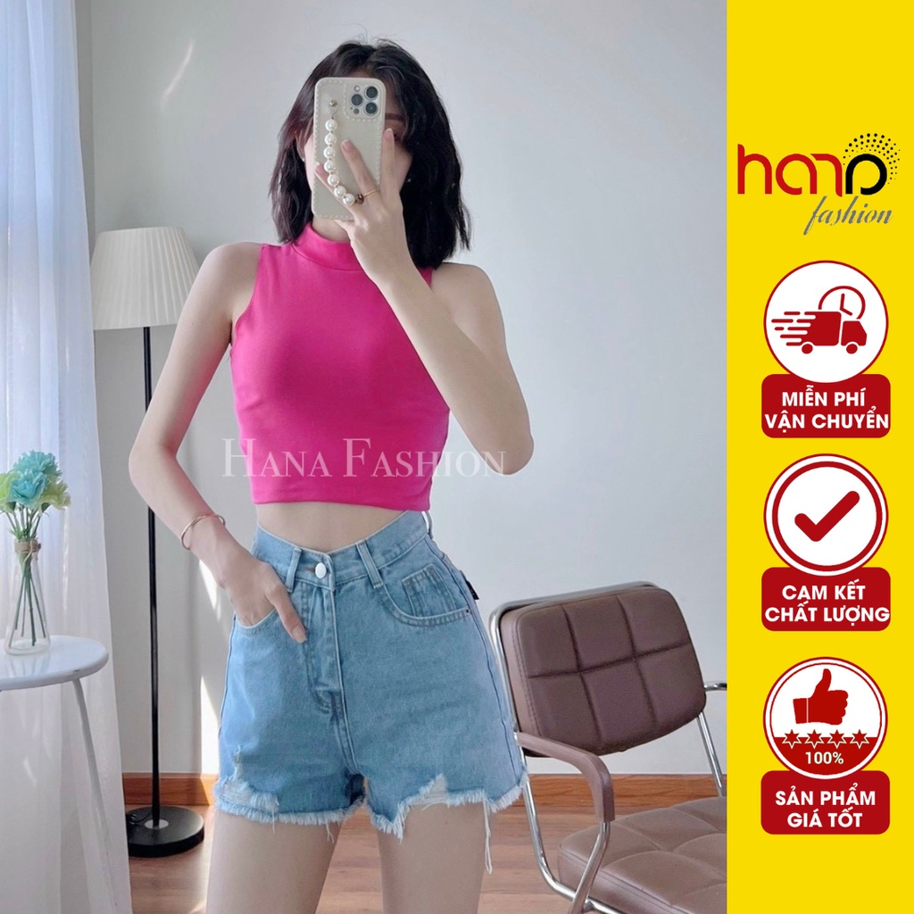 Áo Croptop Cổ Lọ Sát Nách Thun Cotton Chất Vải Mềm Mịn Co Giãn Thoáng Mát Nhiều Màu Phong Cách Năng Động Khỏe Khoắn