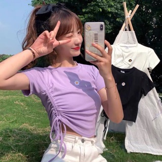 Áo thun hoa cúc rút dây một bên 🦐🦐