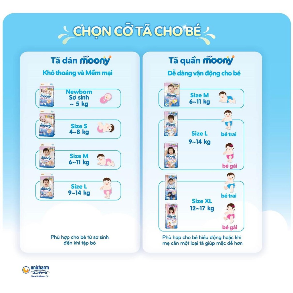 Tã Quần Moony Nhật Cho Bé Gái SIze XL 38 Miếng (12-17kg)