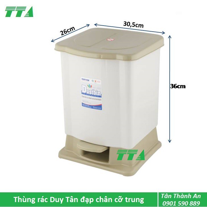 Thùng rác nhựa đạp chân Duy Tân cỡ trung