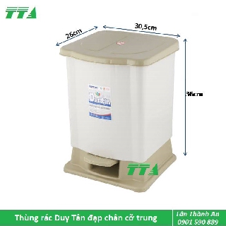 Thùng rác nhựa đạp chân Duy Tân cỡ trung