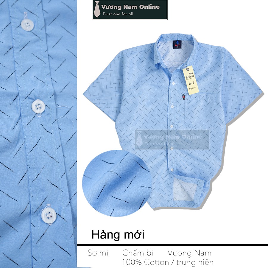 Áo sơ mi nam form rộng trung niên ngắn tay họa tiết vải cotton VN14E | BigBuy360 - bigbuy360.vn