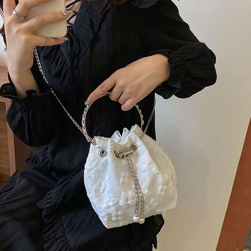 Túi vải đeo chéo dây rút IELGY thời trang đơn giản cho nữ