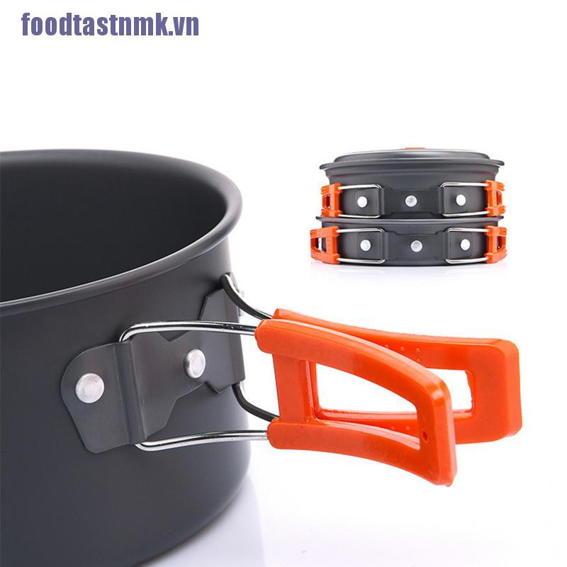 【ftnmk】Camping Tableware Outdoor Cookware Set Pots Tourist Equipment Utensils Hiking