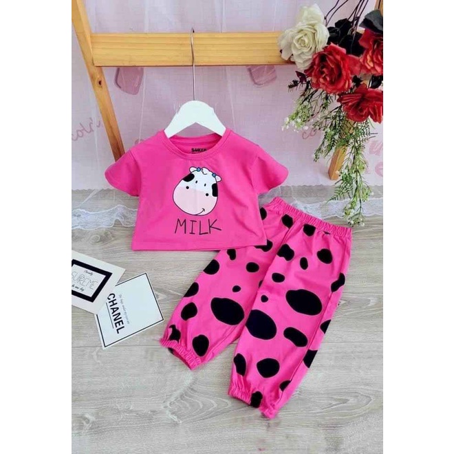 [MẪU MỚI] BỘ CỘC TAY BÒ SỮA NƠ CHẤT COTTON SIÊU ĐÁNG YÊU CHO BÉ 8-25KG. VIDEO THẬT. XƯỞNG MAY BIBO