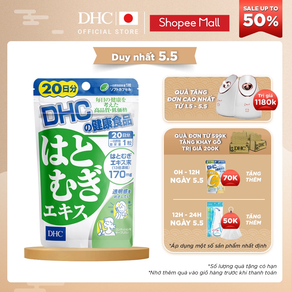 Viên uống Sáng Da DHC Nhật Bản Adlay Extract 20 Ngày (20 Viên)