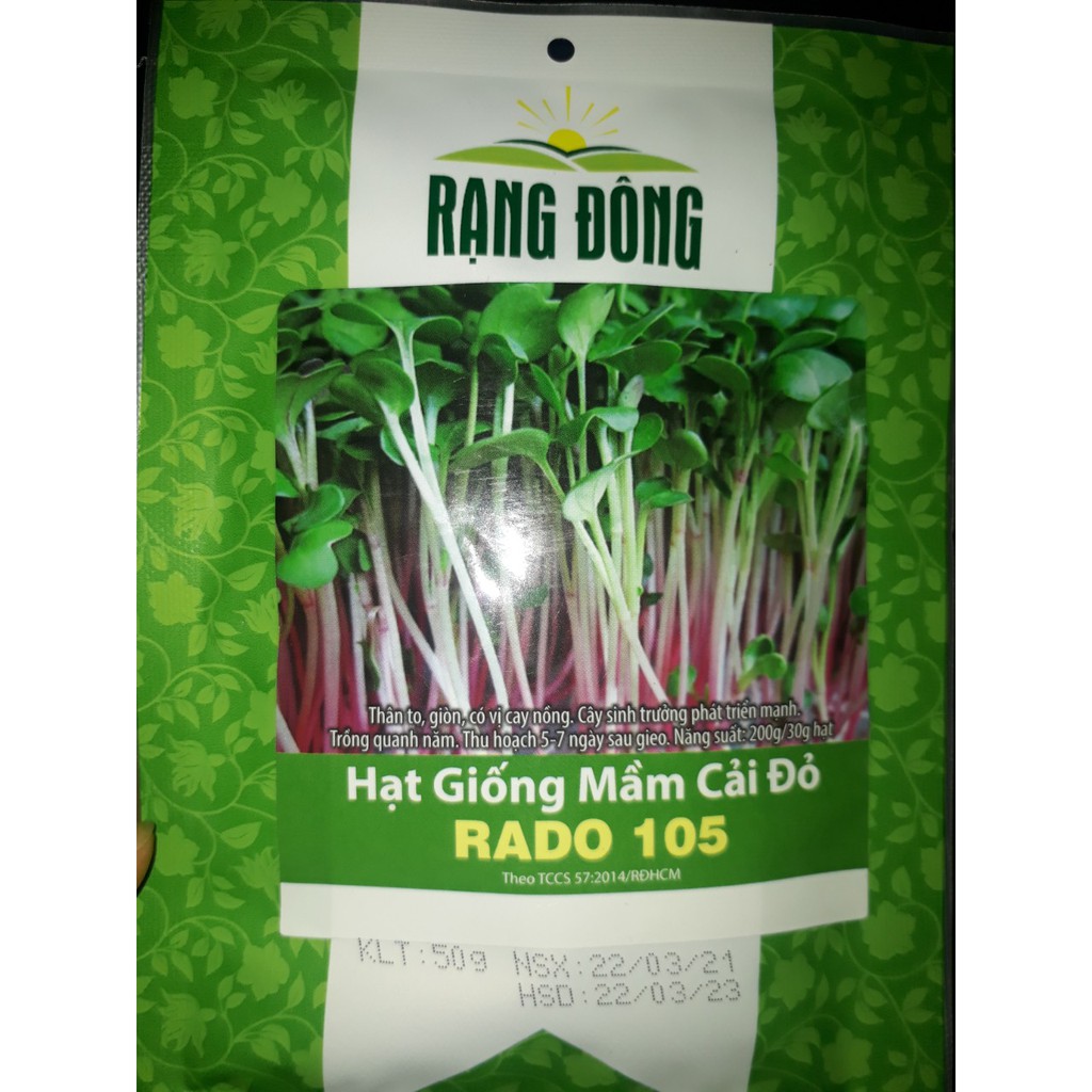 [Seeds] Hạt giống Rau Mầm củ cải đỏ_30-50g