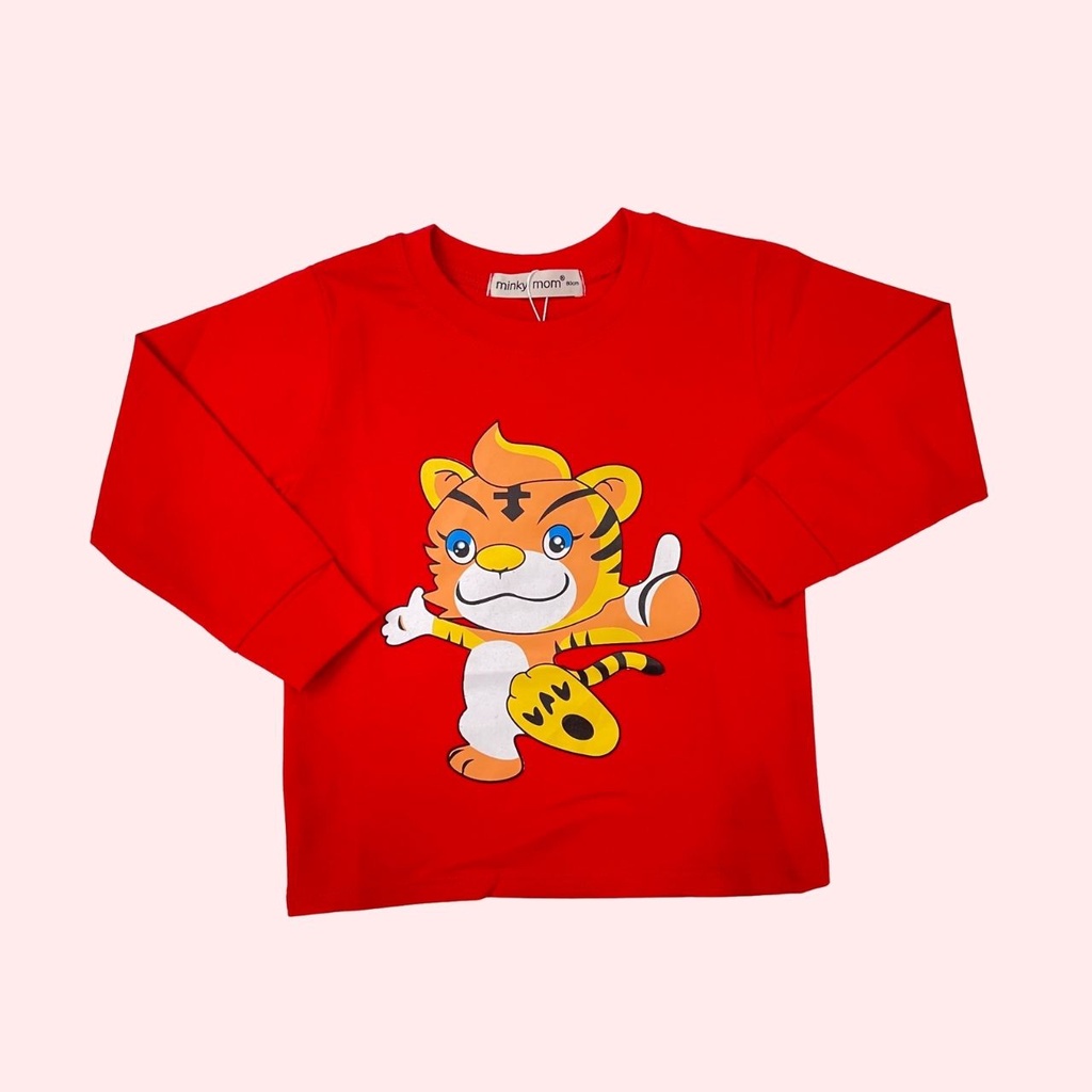 Áo trẻ em dài tay cho bé trai bé gái bé trai chất liệu cotton thun mềm mại ATKID diện chơi tết