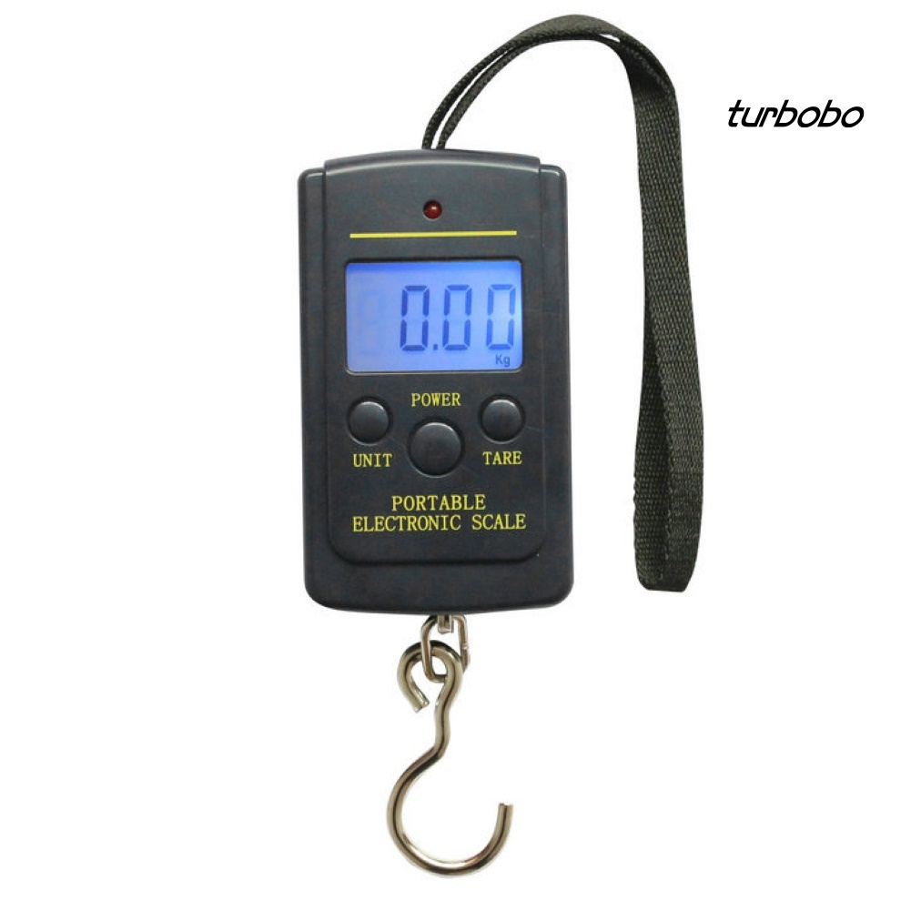 Cân Điện Tử Cầm Tay Tối Đa 40kg Kèm Móc Treo Cho Câu Cá Turbobo