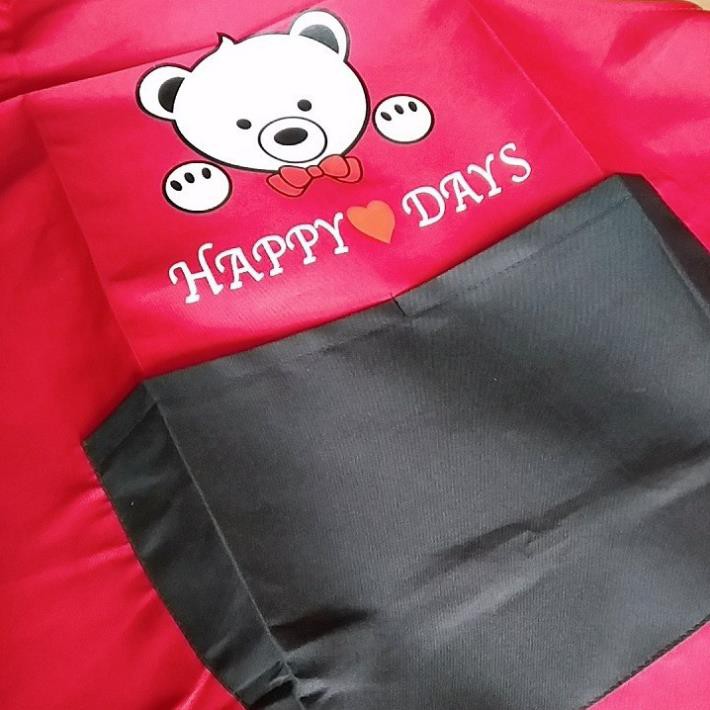 Tạp dề vải dễ thương bền đẹp in hình gấu dễ thương HAPPY DAYS
