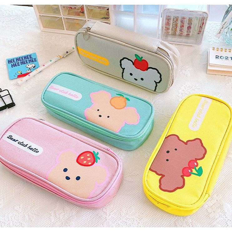 BÓP VIẾT ĐỰNG BÚT HỌC SINH HÌNH CHÓ NHIỀU MÀU - HỘP BÚT VẢI NHIỀU MÀU CỠ LỚN