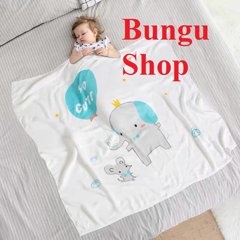 🔥FREESHIP🔥 Chăn lụa / Khăn cotton sợi tre mềm mại cho bé sơ sinh và trẻ mầm non bốn mùa - Bungu Shop