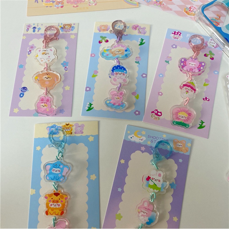 Móc Khóa acrylic Hình Cuốn Sách/Gấu Phong Cách Hàn Quốc