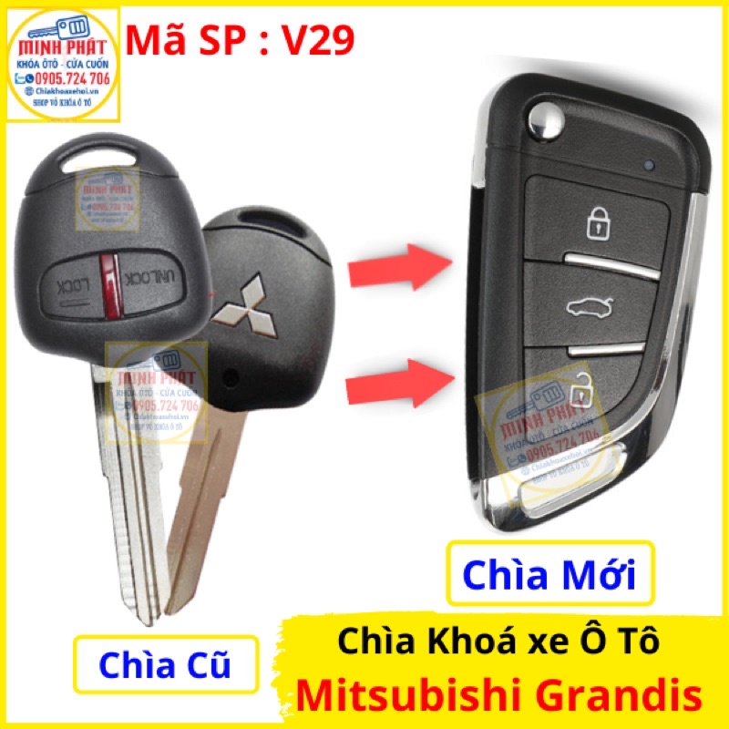 Chìa khoá xe Ô tô Mitsubishi grandis mẫu V29